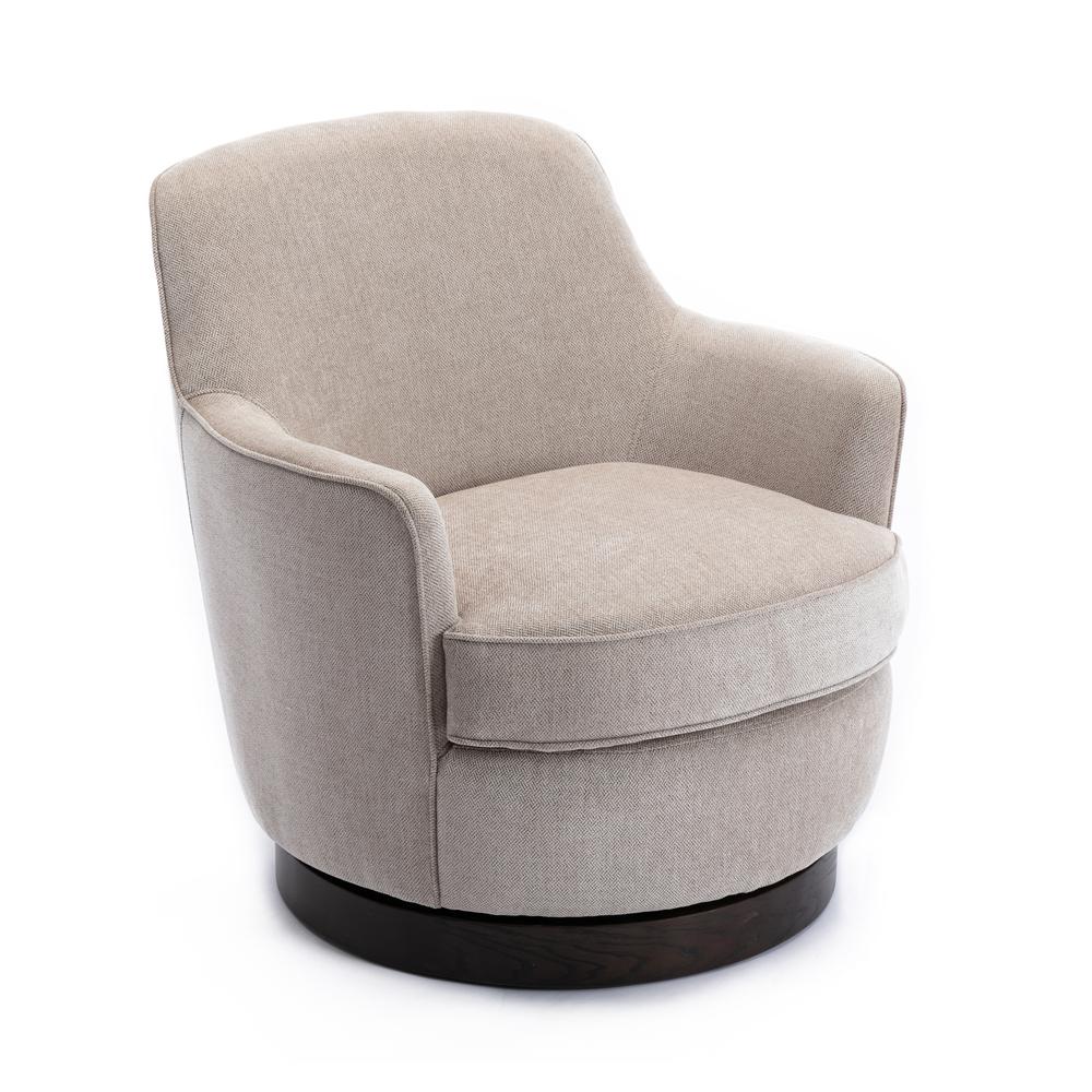 Reese Oatmeal Wood Base Swivel Chair