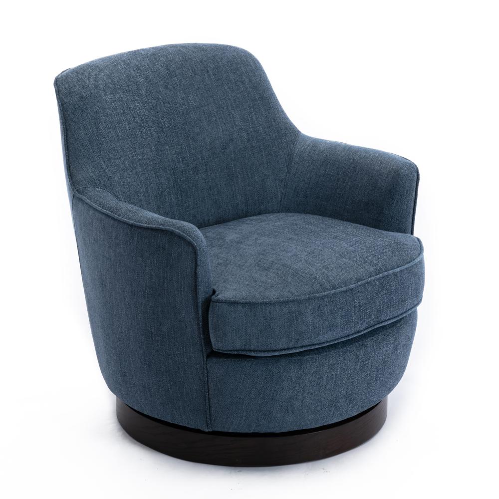 Reese Cadet Blue Wood Base Swivel Chair