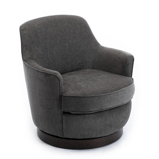 Reese Charcoal Wood Base Swivel Chair