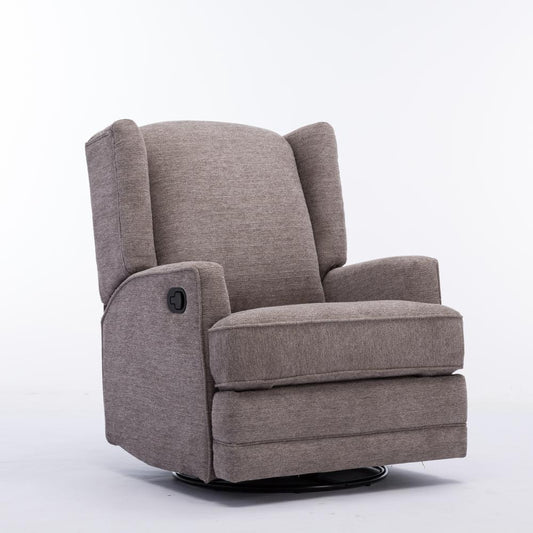 Serelda Smoke Wingback Swivel Glider Recliner