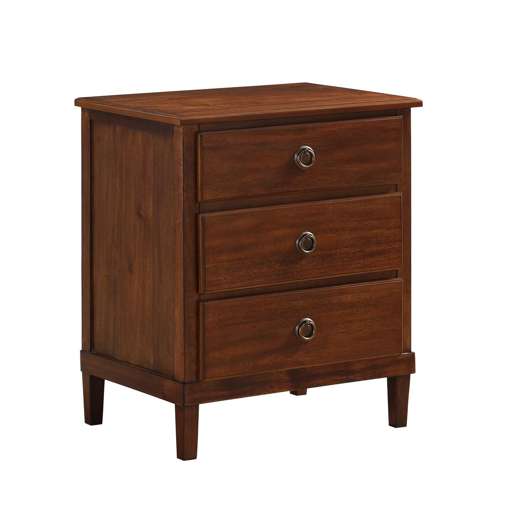 Cambridge Brown 3-Drawer Nightstand