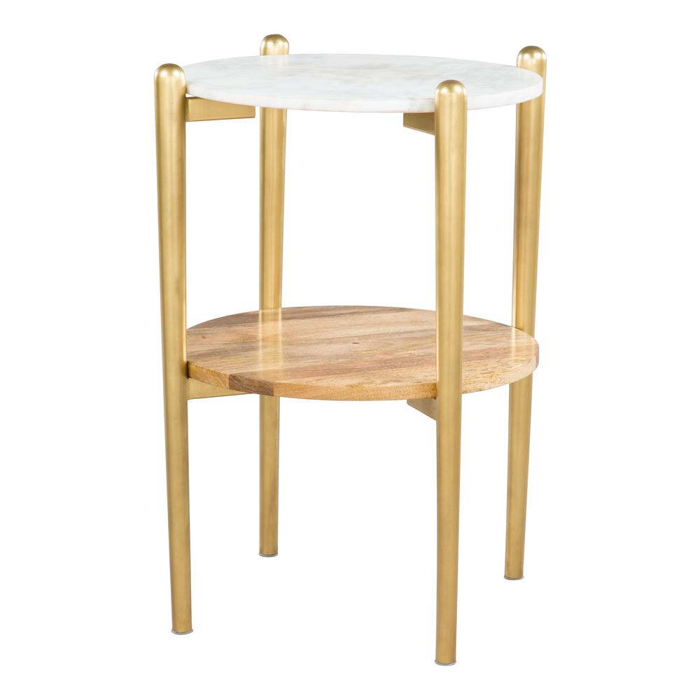 Mina Side Table White & Gold