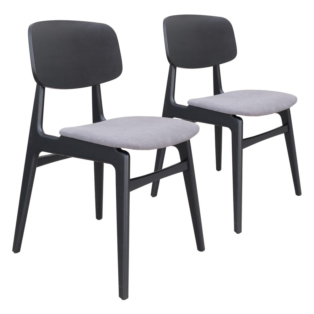 Othello Dining Chair (Set of 2) Gray & Black