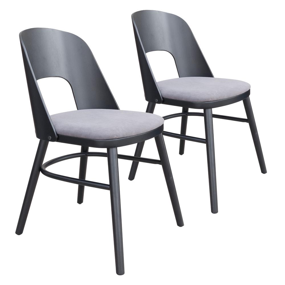 Iago Dining Chair (Set of 2) Gray & Black