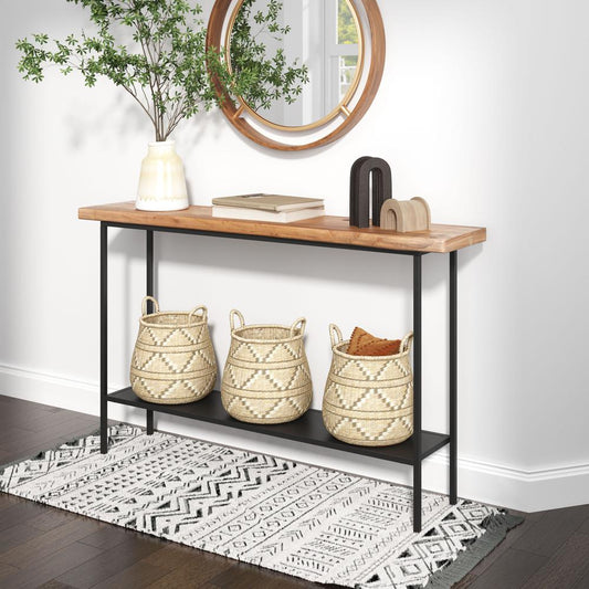 Mezza Console Table Natural & Black