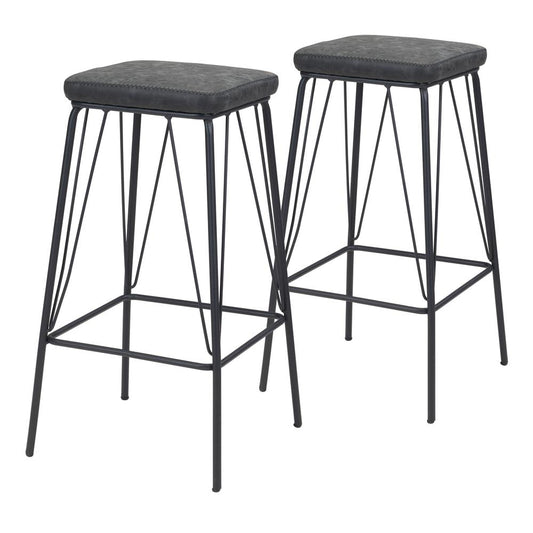 Samuel Counter Stool (Set of 2) Vintage Black