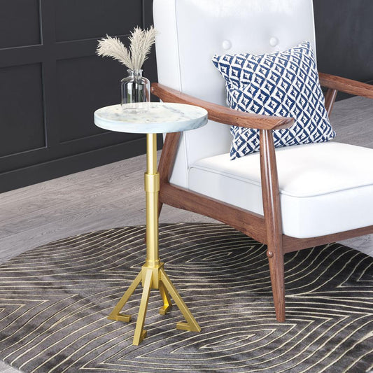 Maurice Side Table White & Gold