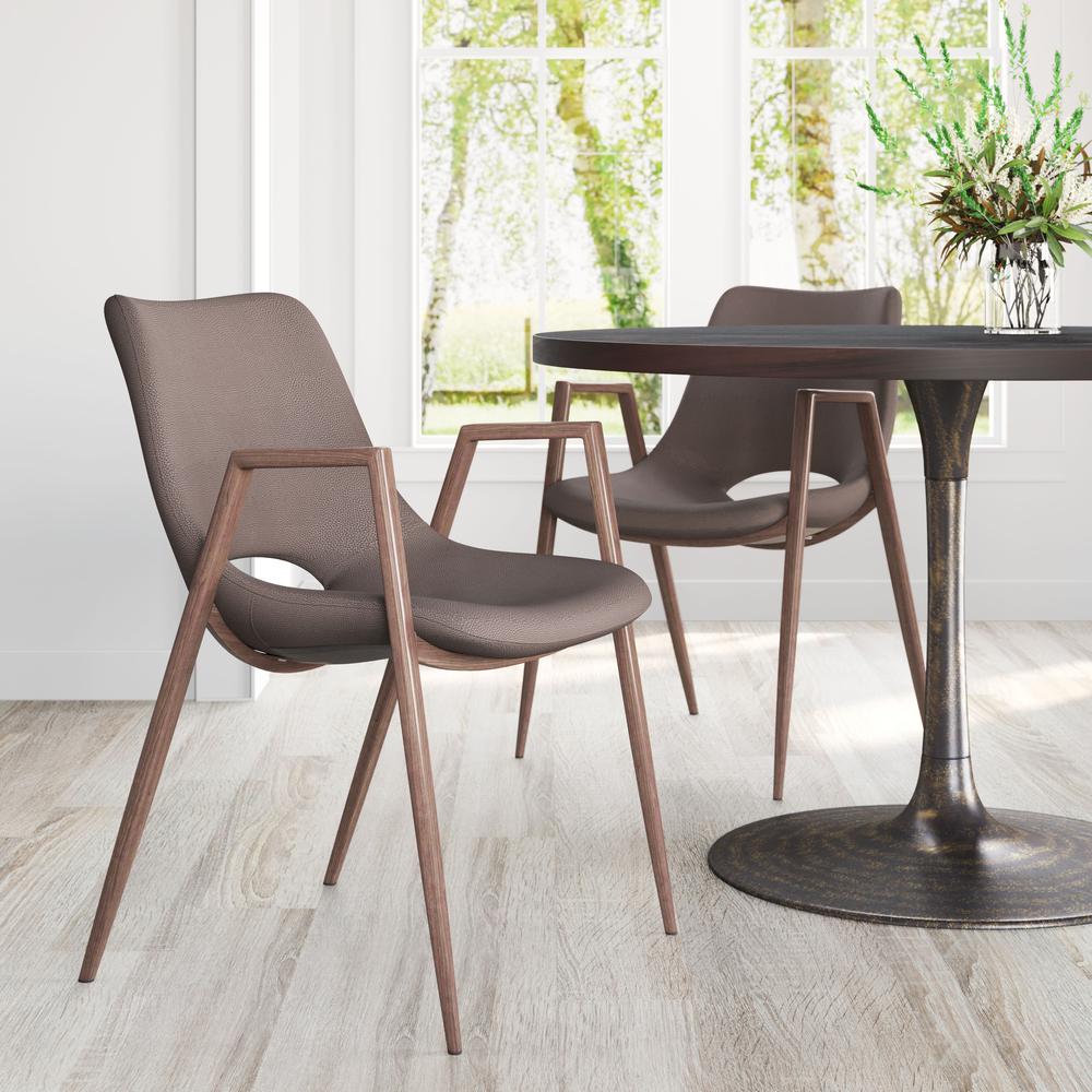 Desi Dining Chair (Set of 2) Brown & Walnut