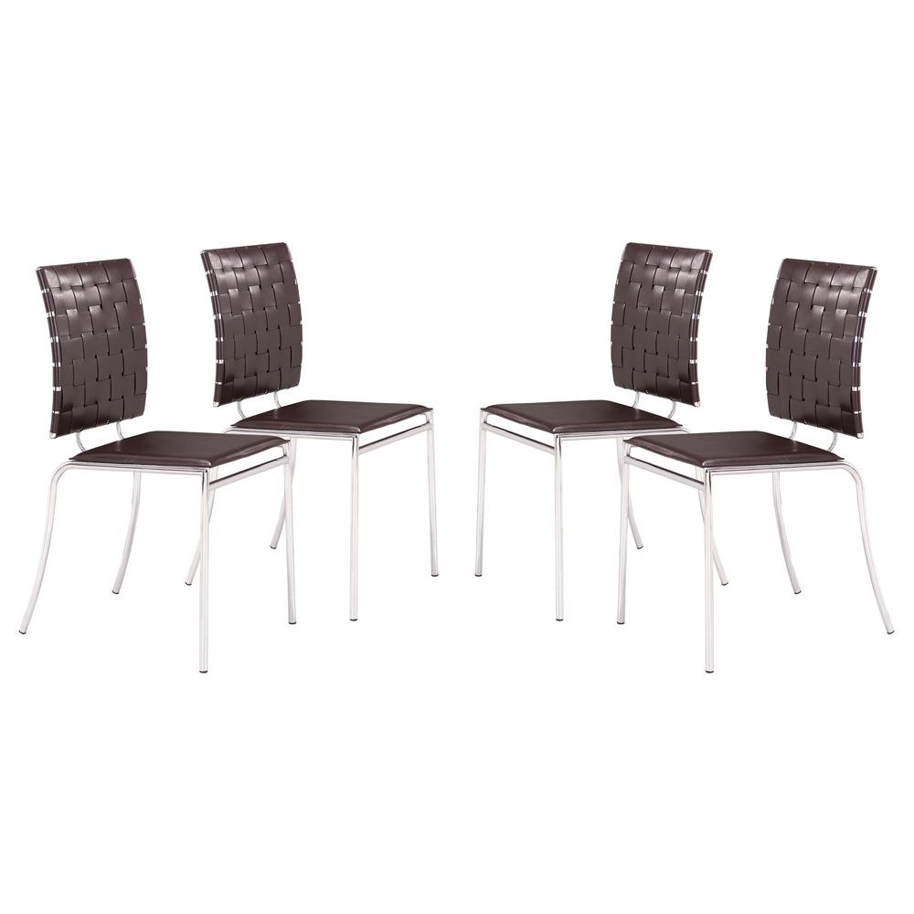 Criss Cross Dining Chair (Set of 4) Espresso