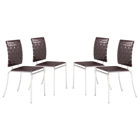 Criss Cross Dining Chair (Set of 4) Espresso