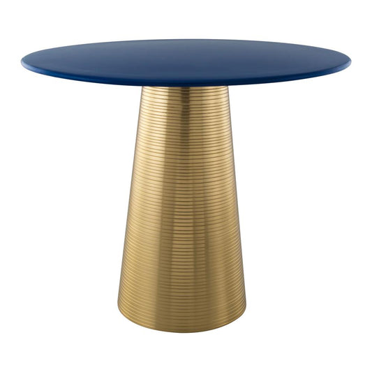 Reo Side Table Dark Blue & Gold