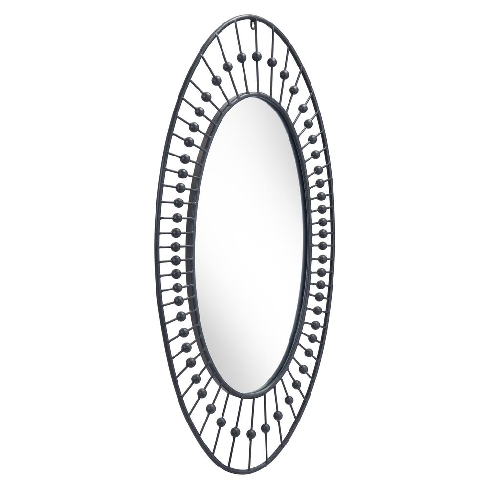 Cusp Oval Mirror Black