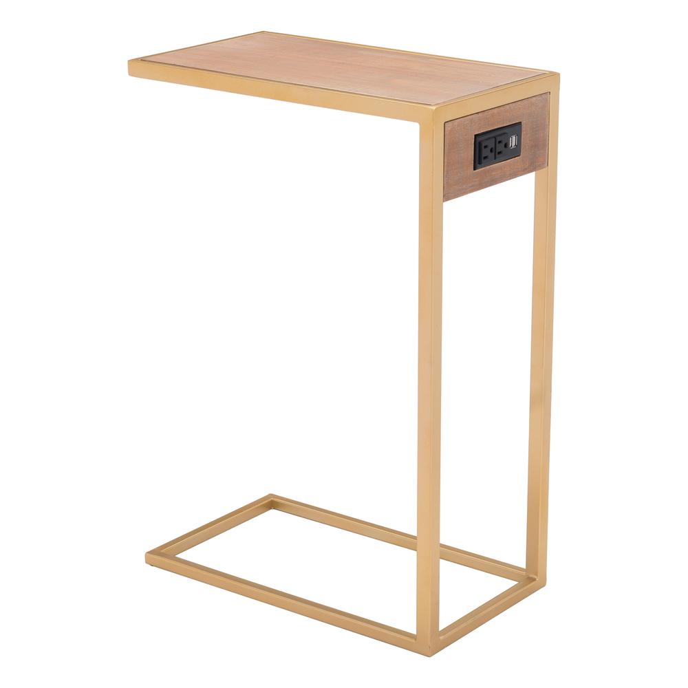 Ike Side Table Brown & Gold