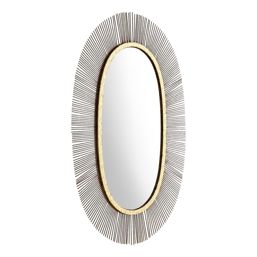 Juju Oval Mirror Black & Gold