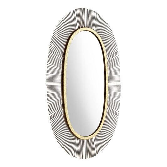 Juju Oval Mirror Black & Gold