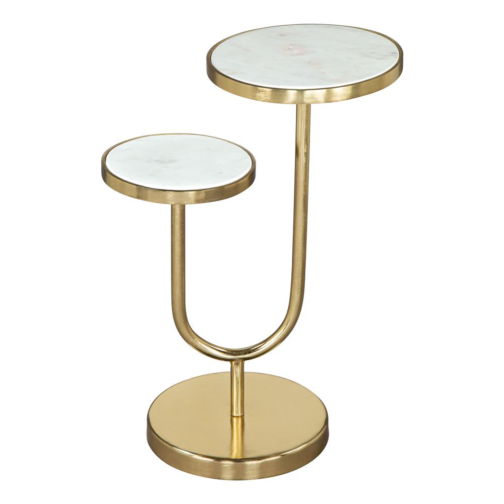 Marc Side Table White & Gold