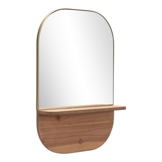 Meridian Shelf Mirror Gold & Brown