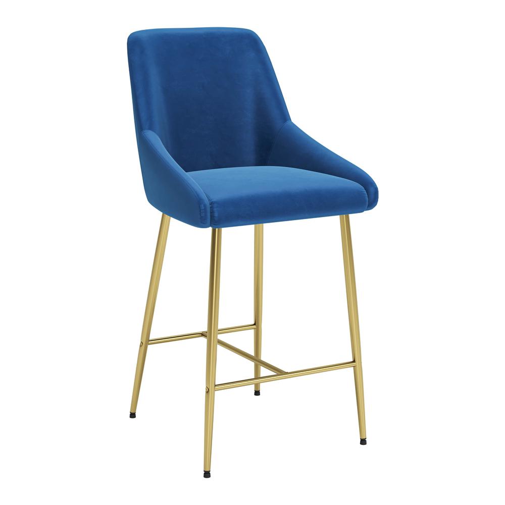 Madelaine Counter Stool Navy Blue & Gold