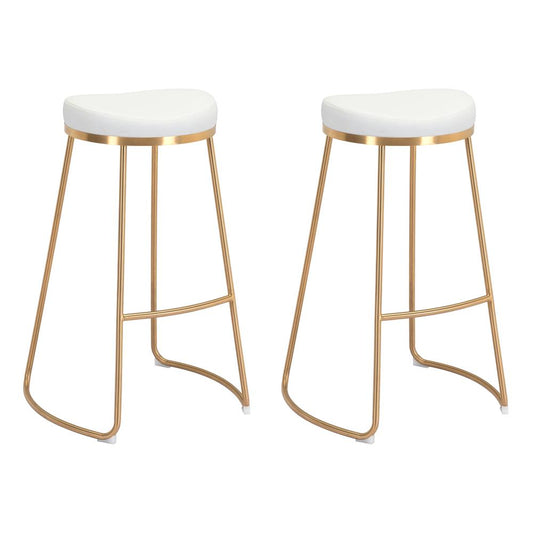 Bree Barstool (Set of 2) White & Gold