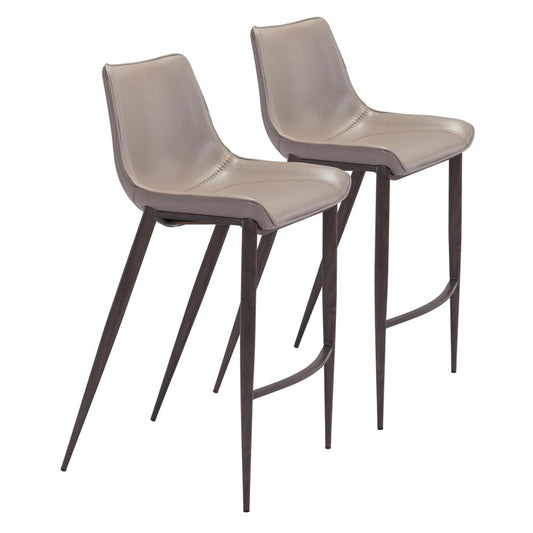 Magnus Barstool (Set of 2) Brown & Walnut