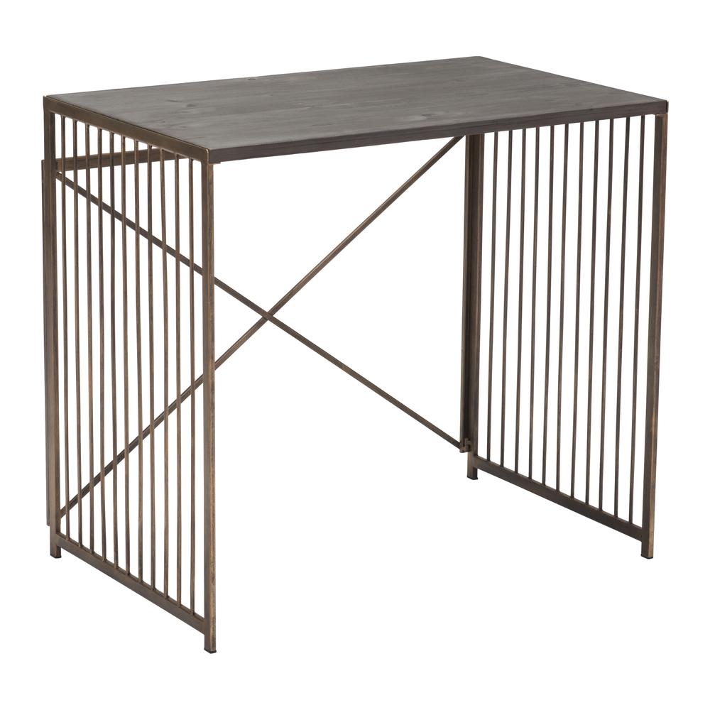 Zemo Desk Gray & Antique Bronze