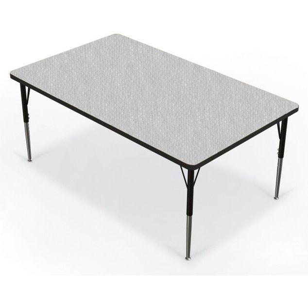 Activity Table - 36"X60" Rectangle - Gray Nebula Top Surface - Black Edgeband