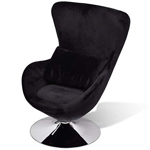 vidaXL Armchair with Egg Shape Black, 241178