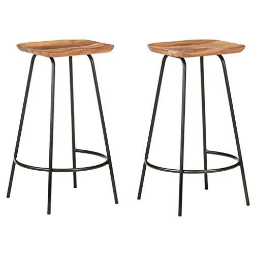 vidaXL Bar Stools 2 pcs Solid Acacia Wood 0651