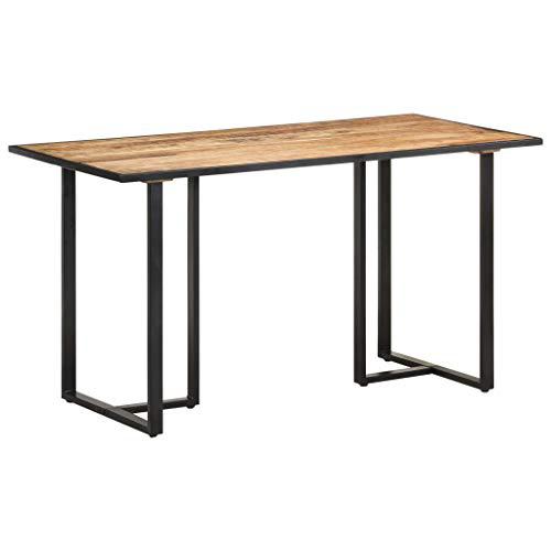 vidaXL Dining Table 55.1" Rough Mango Wood 0691