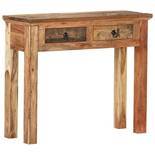 vidaXL Console Table 35.6"x11.8"x29.5" Solid Acacia Wood and Reclaimed Wood 0381