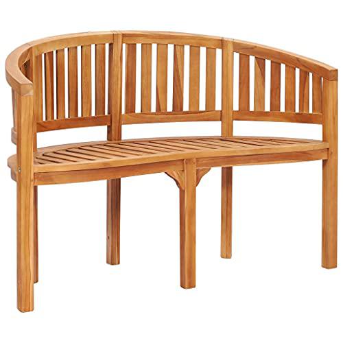 vidaXL Banana Bench 47.2" Solid Teak Wood, 48020