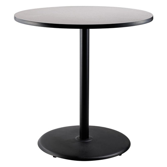 NPS® Café Table, 36" Round, Round Base, 42" Height, Particleboard Core/T-Mold, Grey