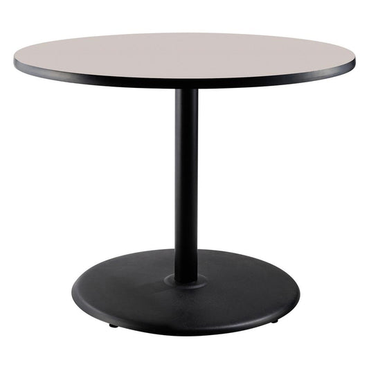 NPS® Café Table, 36" Round, Round Base, 30" Height, Particleboard Core/T-Mold, Grey