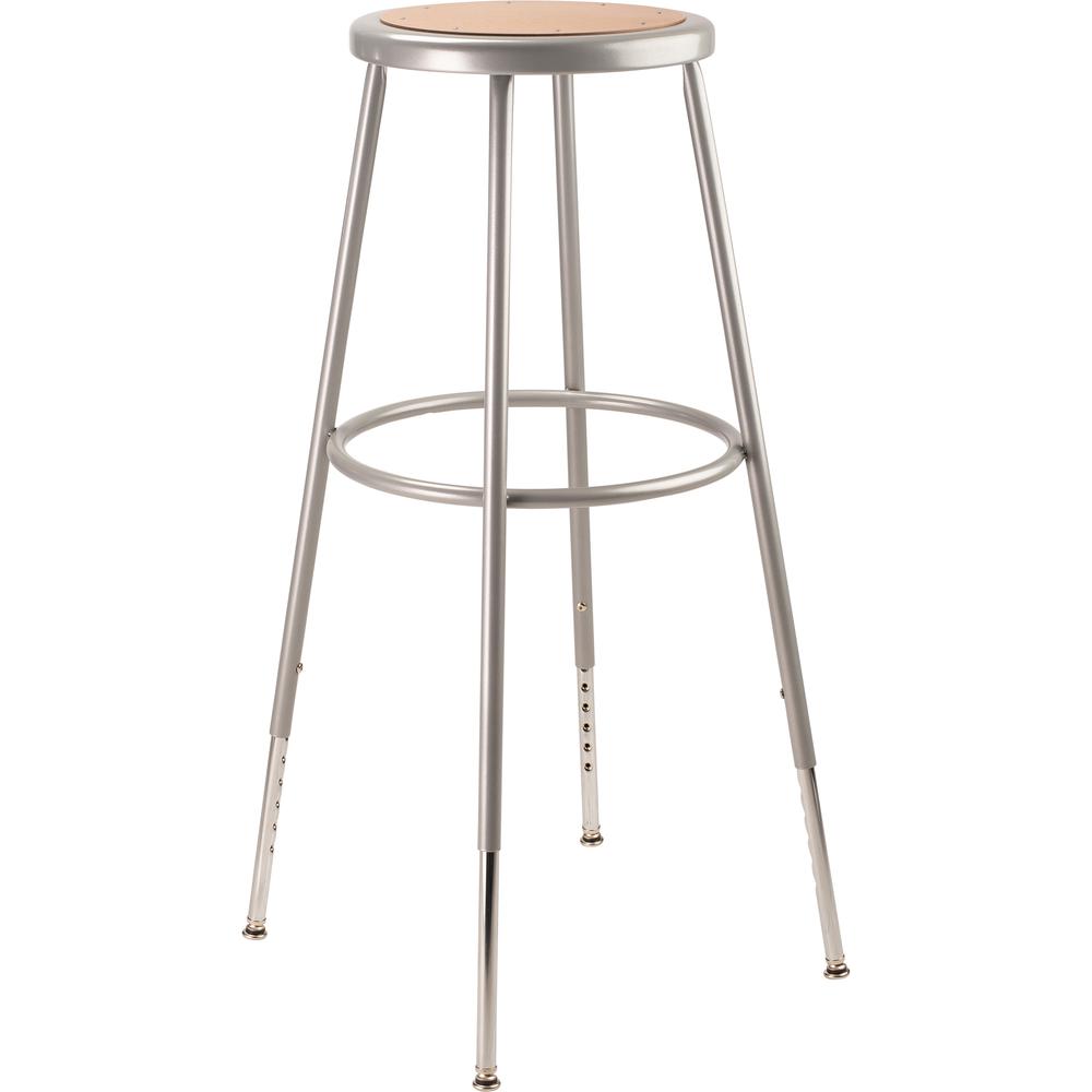 NPS® 32"-39" Height Adjustable Heavy Duty Steel Stool, Grey