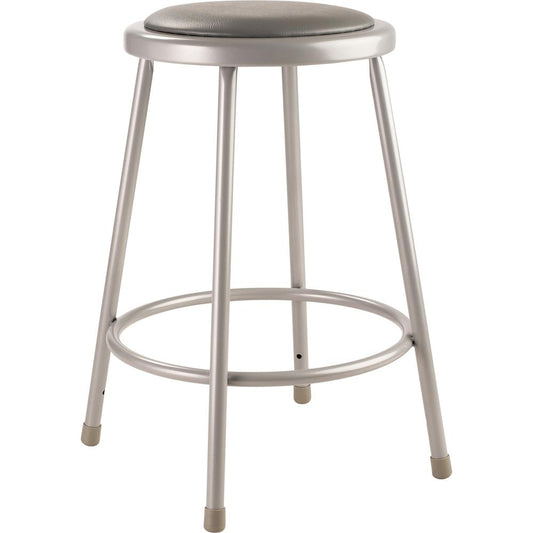 NPS® 24"Heavy Duty Vinyl Padded Steel Stool, Grey