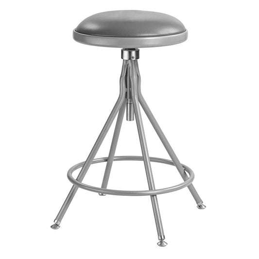 NPS® 24 -30" Height Adjustable Heavy Duty Vinyl Padded Swivel Steel Stool, Grey