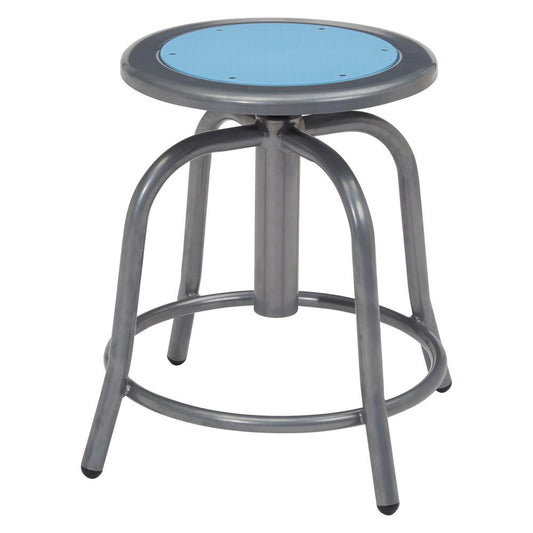 NPS® 18” - 24” Height Adjustable Swivel Stool, Blueberry Seat and Grey Frame