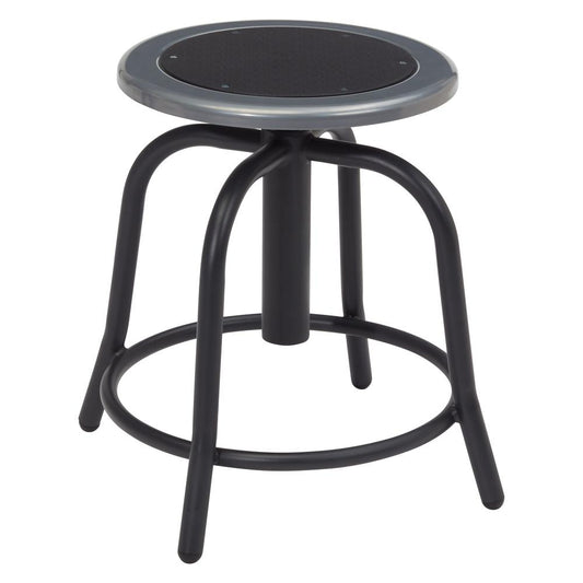 NPS® 18” - 24” Height Adjustable Swivel Stool, Black Seat and Black Frame