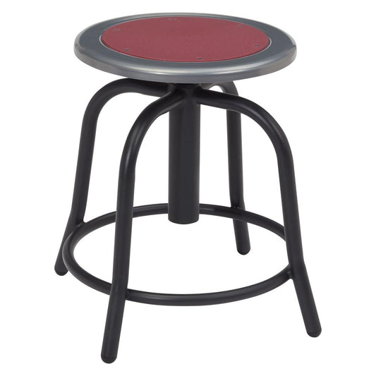 NPS® 18” - 24” Height Adjustable Swivel Stool, Burgundy Seat and Black Frame