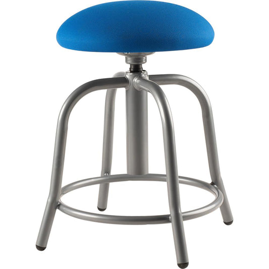 NPS® 18"-25" Height Adjustable Designer Stool, 3" Fabric Padded Cobalt Blue Seat, Grey Frame