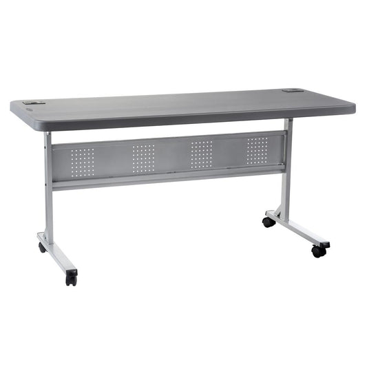 NPS¬Æ 24" x 60" Flip-N-Store Training Table, Charcoal Slate