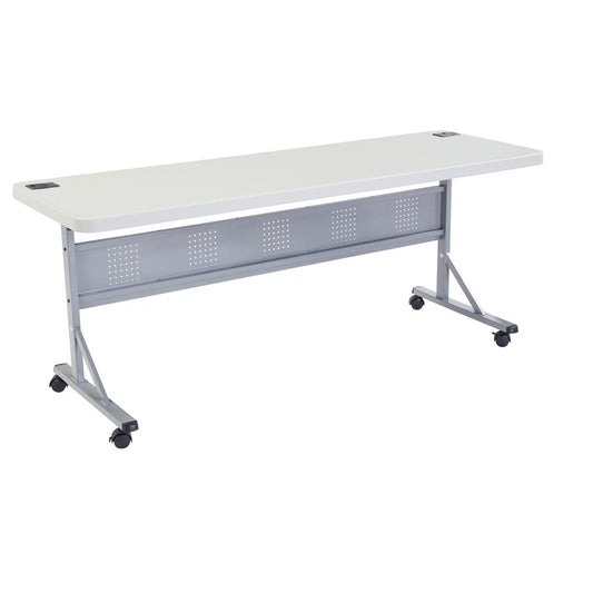 NPS¬Æ 24" x 72" Flip-N-Store Training Table, Speckled Grey