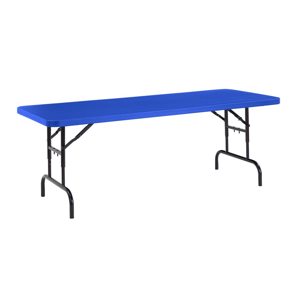 NPS¬Æ 30" x 72" Height Adjustable Heavy Duty Folding Table, Blue