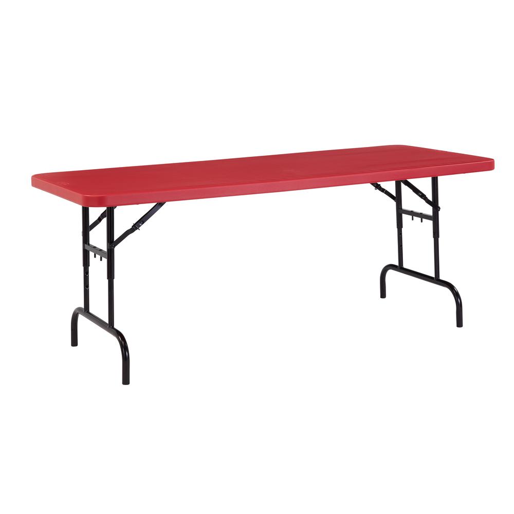 NPS¬Æ 30" x 72" Height Adjustable Heavy Duty Folding Table, Red