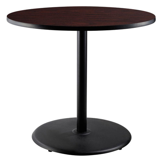 NPS® Café Table, 36" Round, Round Base, 36" Height, Particleboard Core/T-Mold, Brown