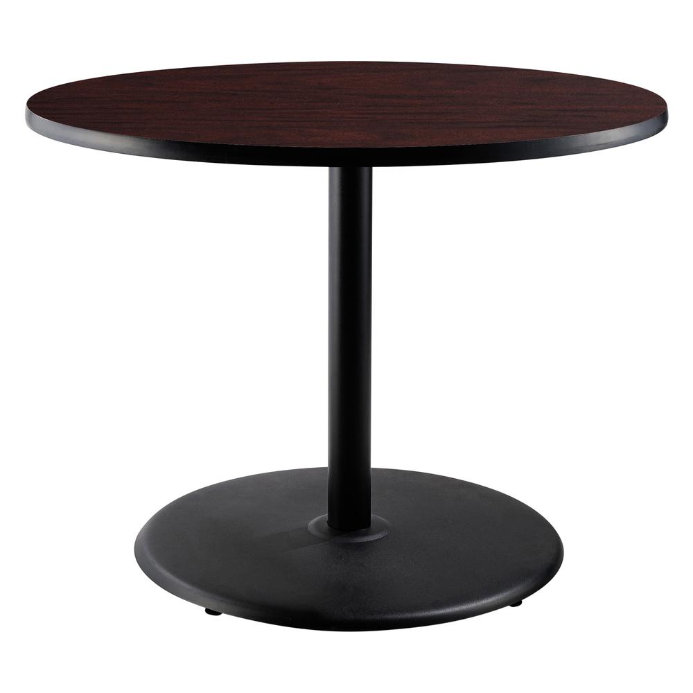 NPS® Café Table, 36" Round, Round Base, 30" Height, Particleboard Core/T-Mold - Brown