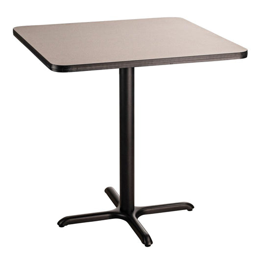 NPS® Café Table, 36" Square, "X" Base, 36" Height, Particleboard Core/T-Mold - Grey