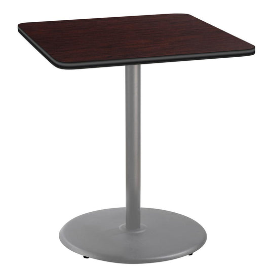 NPS® Café Table, 36" Square, Round Base, 42" Height, Particleboard Core/T-Mold