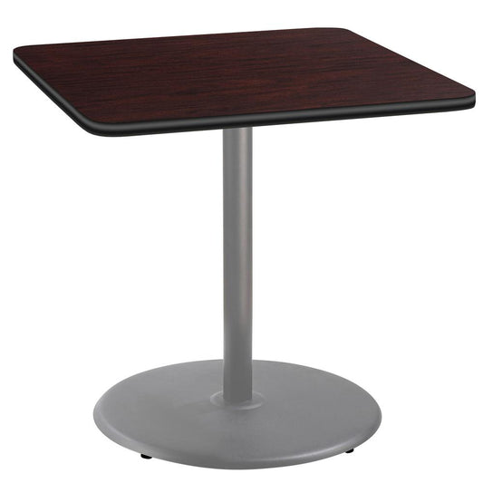 NPS® Café Table, 36" Square, Round Base, 36" Height, Particleboard Core/T-Mold