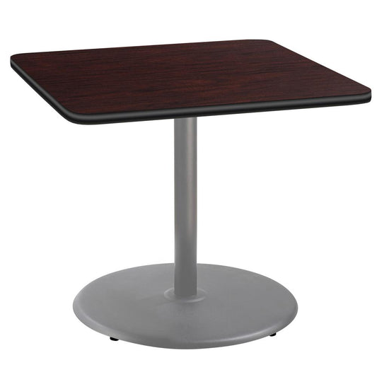 NPS® Café Table, 36" Square, Round Base, 30" Height, Particleboard Core/T-Mold